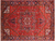 Red 8' 0" X 10' 6" Vintage Persian Heriz Serapi Hand-Knotted Wool Rug - Q25079