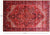 Red 7' 9" X 11' 2" Vintage Persian Heriz Serapi Hand-Knotted Wool Rug - Q25083