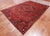 Red 7' 6" X 10' 9" Vintage Persian Heriz Serapi Handmade Wool Rug - Q25084