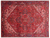 Red 8' 8" X 11' 1" Vintage Persian Heriz Serapi Handmade Wool Rug - Q25085