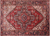 Red 7' 1" X 10' 5" Vintage Persian Heriz Serapi Hand-Knotted Wool Rug - Q25100