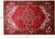 Red 6' 7" X 9' 7" Vintage Persian Heriz Serapi Handmade Wool Rug - Q25104