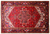 Red 6' 7" X 9' 7" Vintage Persian Heriz Serapi Handmade Wool Rug - Q25104