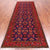 Blue 4' 2" X 11' 3" Runner Vintage Persian Hamadan Hand-Knotted Wool Rug - Q25111
