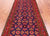 Blue 4' 2" X 11' 3" Runner Vintage Persian Hamadan Hand-Knotted Wool Rug - Q25111