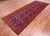 Blue 4' 2" X 11' 3" Runner Vintage Persian Hamadan Hand-Knotted Wool Rug - Q25111