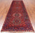 Red 4' 2" X 12' 9" Runner Vintage Persian Heriz Serapi Handmade Wool Rug - Q25112