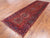Red 4' 2" X 12' 9" Runner Vintage Persian Heriz Serapi Handmade Wool Rug - Q25112