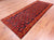 Navy Blue 4' 1" X 10' 3" Runner Vintage Persian Hamadan Handmade Wool Rug - Q25113