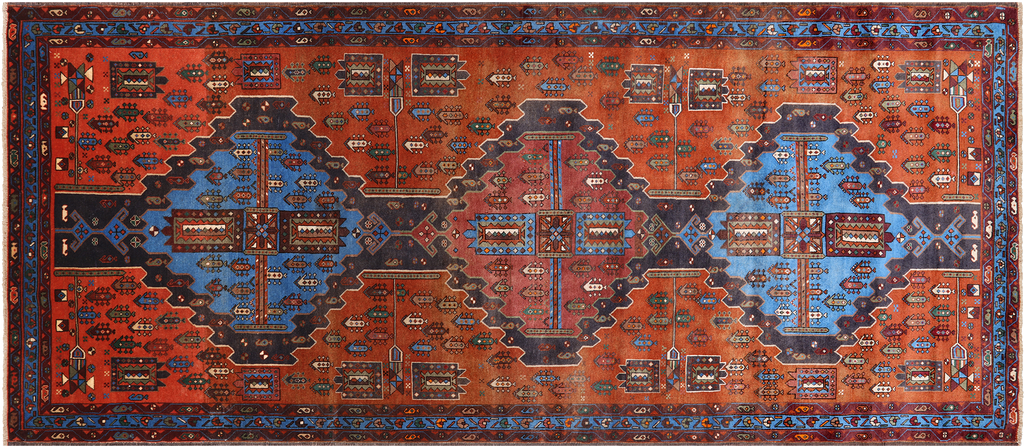 5' 0" X 11' 4" Vintage Persian Handmade Wool Rug - Q25128