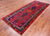 Navy Blue 3' 10" X 9' 3" Vintage Persian Handmade Runner Wool Rug - Q25139