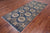 Blue 4' 1" X 9' 6" Runner Super Turkmen Ersari Hand Knotted Wool Rug - Q25140