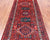 Red 3' 6" X 10' 1" Vintage Persian Heriz Serapi Hand-Knotted Wool Runner Rug - Q25141