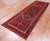 Red 3' 6" X 10' 1" Vintage Persian Heriz Serapi Hand-Knotted Wool Runner Rug - Q25141