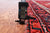 Red 3' 6" X 10' 1" Vintage Persian Heriz Serapi Hand-Knotted Wool Runner Rug - Q25141