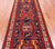Navy Blue 3' 6" X 10' 7" Runner Vintage Persian Hand Knotted Wool Rug - Q25145