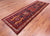 Navy Blue 3' 6" X 10' 7" Runner Vintage Persian Hand Knotted Wool Rug - Q25145