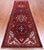 Red 3' 5" X 11' 11" Runner Vintage Persian Heriz Serapi Handmade Wool Rug - Q25147