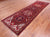 Red 3' 5" X 11' 11" Runner Vintage Persian Heriz Serapi Handmade Wool Rug - Q25147