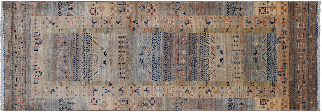 2' 8" X 7' 7" Persian Tribal Gabbeh Handmade Wool Runner Rug - Q25157