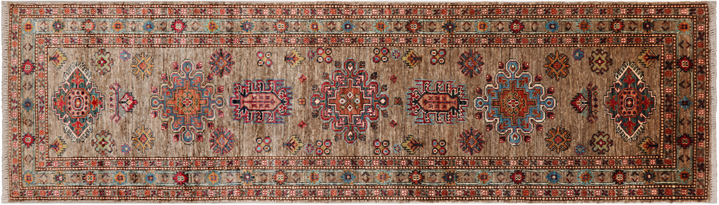 2' 8" X 9' 3" Runner Super Kazak Hand Knotted Wool Rug - Q25159