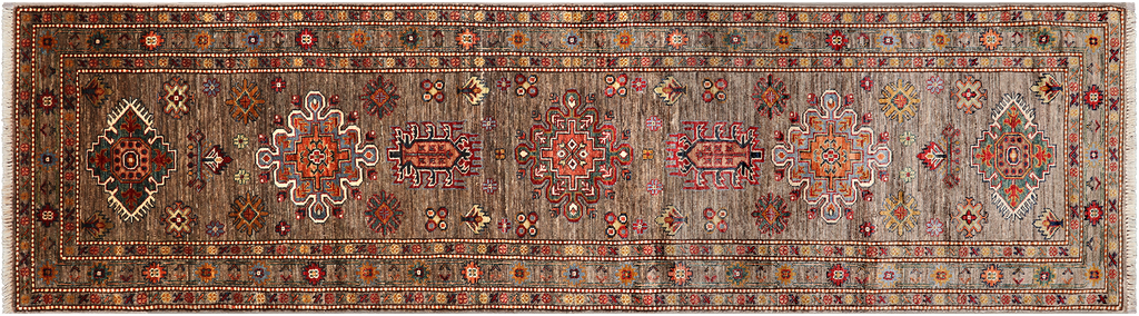 2' 7" X 9' 6" Runner Super Kazak Hand Knotted Wool Rug - Q25163