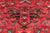 Red 8' 1" X 10' 11" Vintage Persian Heriz Serapi Hand-Knotted Wool Rug - Q25164