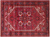 Red 8' 0" X 10' 9" Vintage Persian Heriz Serapi Handmade Wool Rug - Q25165