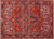 Red 7' 10" X 10' 11" Vintage Persian Heriz Serapi Hand Knotted Wool Rug - Q25166