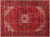 Red 8' 1" X 10' 9" Vintage Persian Heriz Serapi Handmade Wool Rug - Q25167