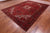 Red 8' 1" X 10' 9" Vintage Persian Heriz Serapi Handmade Wool Rug - Q25167