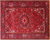 Red 8' 4" X 10' 4" Vintage Persian Heriz Serapi Handmade Wool Rug - Q25168
