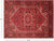 Red 8' 0" X 10' 6" Vintage Persian Heriz Serapi Hand-Knotted Wool Rug - Q25169