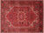 Red 8' 0" X 10' 6" Vintage Persian Heriz Serapi Hand-Knotted Wool Rug - Q25169