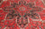 Red 6' 9" X 9' 3" Vintage Persian Heriz Serapi Handmade Wool Rug - Q25170