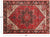 Red 6' 9" X 9' 3" Vintage Persian Heriz Serapi Handmade Wool Rug - Q25170