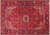 Red 8' 8" X 12' 3" Vintage Persian Heriz Serapi Handmade Wool Rug - Q25172