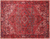 Red 8' 9" X 11' 10" Vintage Persian Heriz Serapi Handmade Wool Rug - Q25173