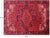 Red 8' 10" X 12' 3" Vintage Persian Heriz Serapi Hand-Knotted Wool Rug - Q25174