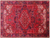 Red 8' 10" X 12' 3" Vintage Persian Heriz Serapi Hand-Knotted Wool Rug - Q25174