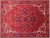 Red 9' 7" X 13' 3" Vintage Persian Heriz Serapi Hand Knotted Wool Rug - Q25176