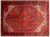 Red 9' 6" X 12' 7" Vintage Persian Heriz Serapi Handmade Wool Rug - Q25177