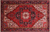 Red 6' 6" X 10' 2" Vintage Persian Heriz Serapi Handmade Wool Rug - Q25184