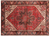 Red 6' 7" X 9' 3" Vintage Persian Heriz Serapi Handmade Wool Rug - Q25185