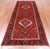 Red 4' 3" X 10' 4" Vintage Persian Heriz Serapi Hand Knotted Wool Runner Rug - Q25194