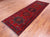 Red 3' 6" X 10' 9" Vintage Persian Hand-Knotted Wool Runner Rug - Q25203