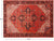 Red 9' 3" X 12' 5" Vintage Persian Heriz Serapi Hand-Knotted Wool Rug - Q25209