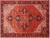 Red 9' 3" X 12' 5" Vintage Persian Heriz Serapi Hand-Knotted Wool Rug - Q25209
