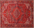 Red 10' 1" X 12' 7" Vintage Persian Heriz Serapi Hand Knotted Wool Rug - Q25210