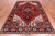 Red 6' 6" X 9' 4" Vintage Persian Heriz Serapi Hand Knotted Wool Rug - Q25214
